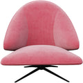 Pink Velvet Low-Profile with Metal Accents Lounge Chair