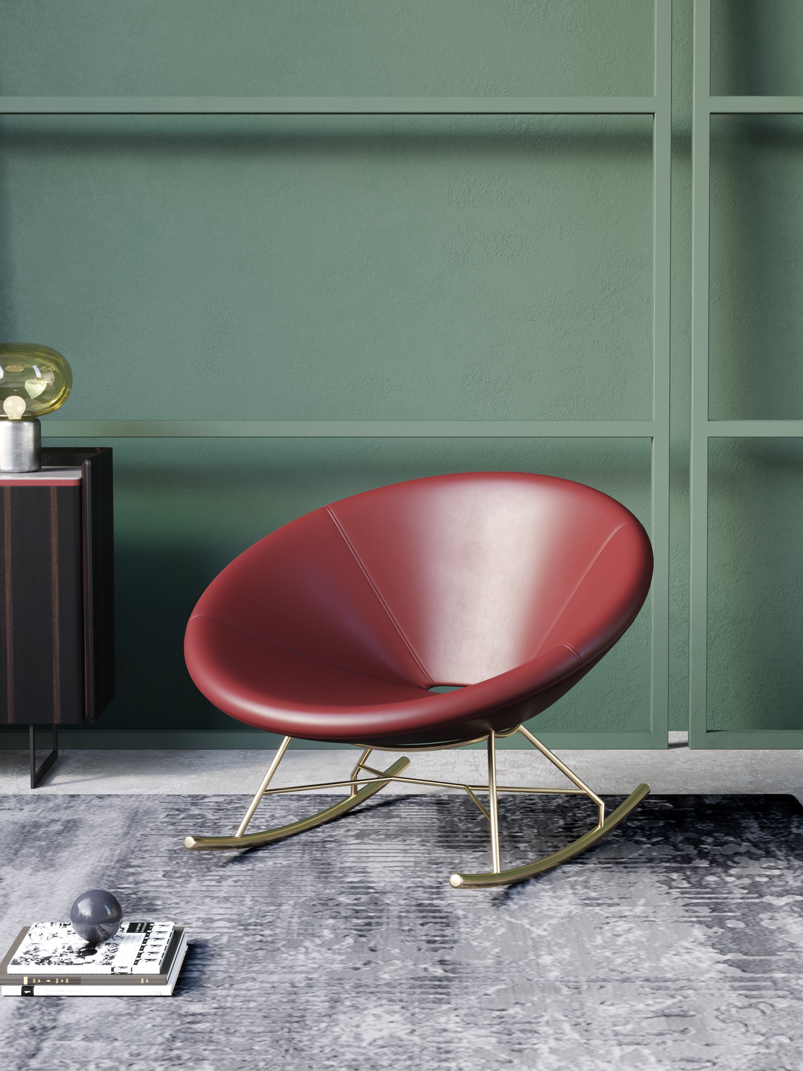 Leather Low-Profile Lounge Chair