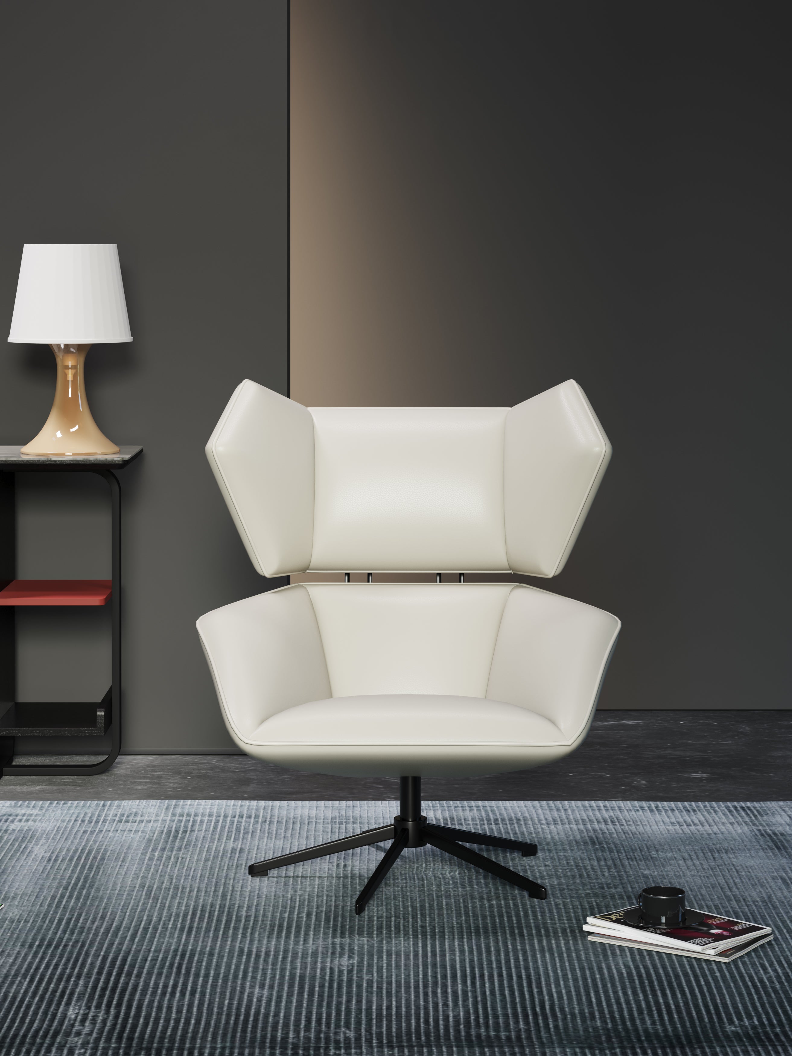 Leather Mid-Height Lounge Chair