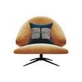 Metal-Accented Pink Velvet Low-Profile with Metal Accents Lounge Chair