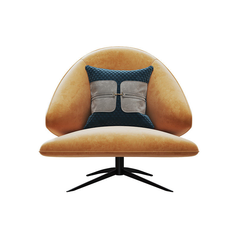 Metal-Accented Pink Velvet Low-Profile with Metal Accents Lounge Chair