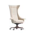 Polished Stainless Steel Half-Leather Office Chair