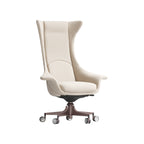 Polished Stainless Steel Half-Leather Office Chair