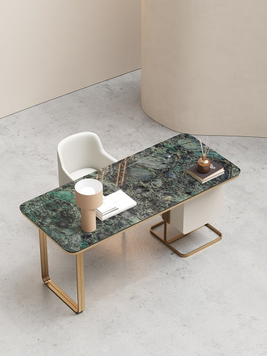 Champagne Gold Natural Marble Office Table
