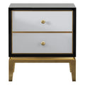 High-Gloss Nightstand with Metal Accents