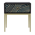 Wood Nightstand with Metal Accents