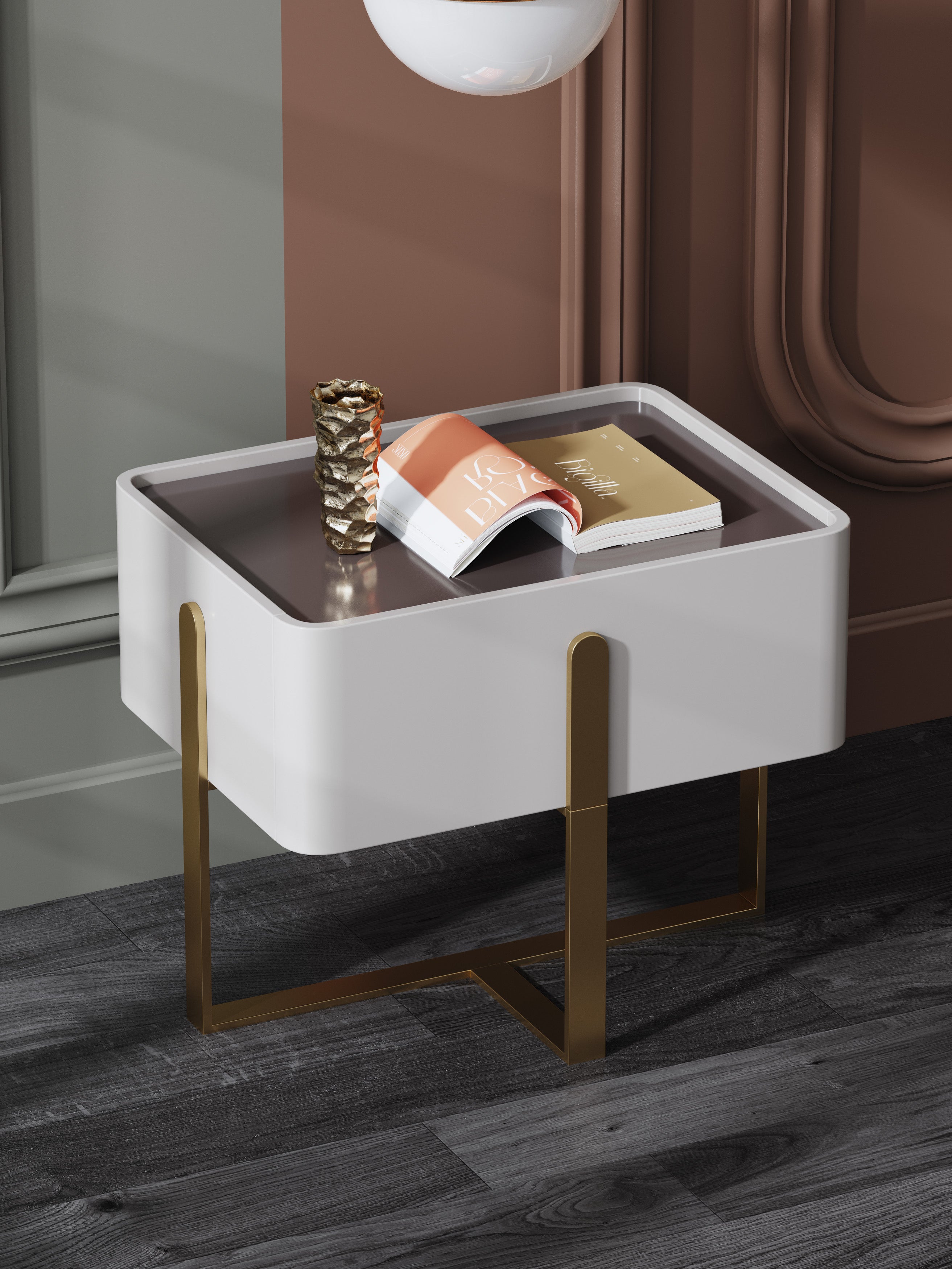 Stainless Steel+HDF Nightstand