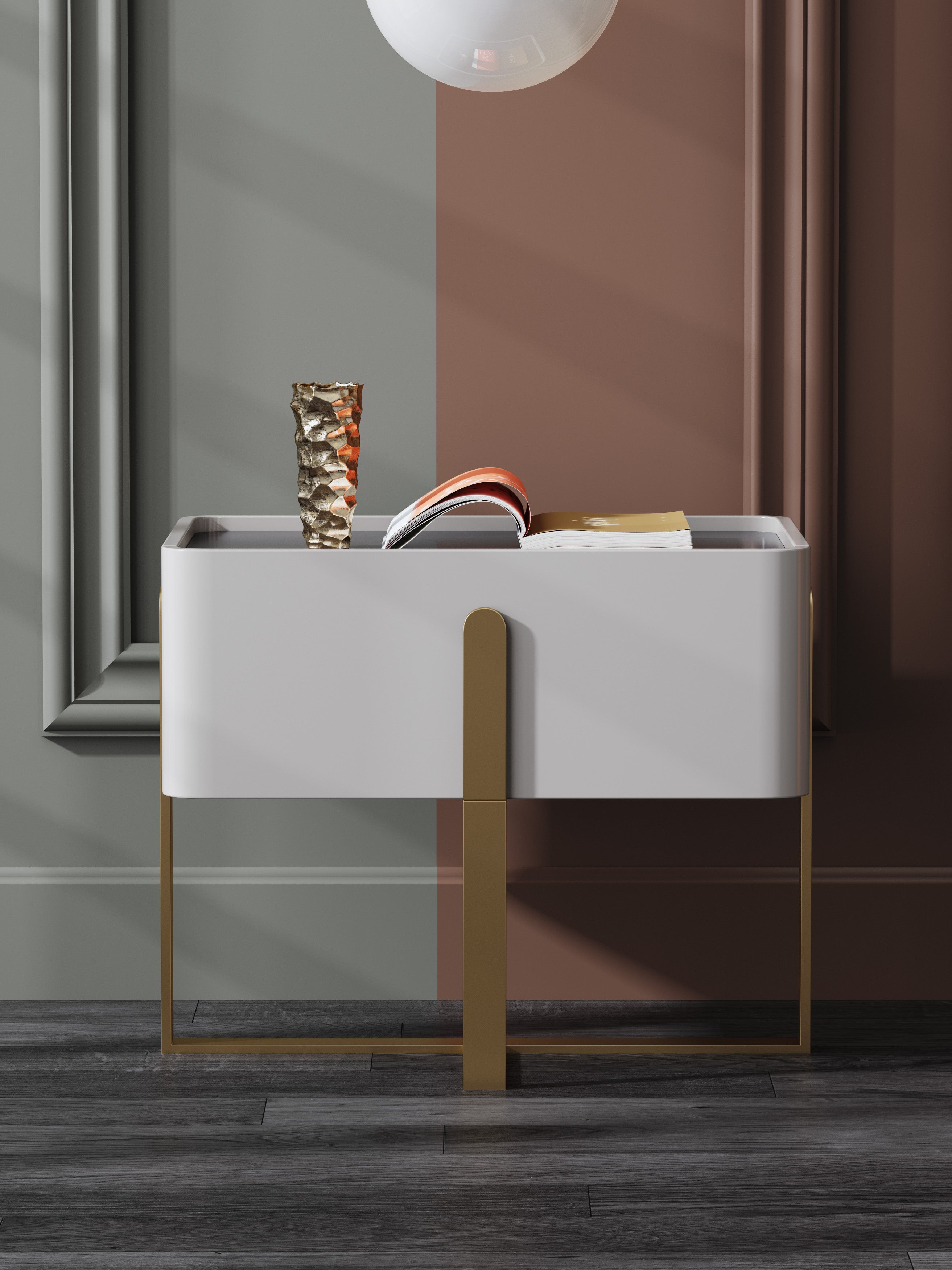 Stainless Steel+HDF Nightstand