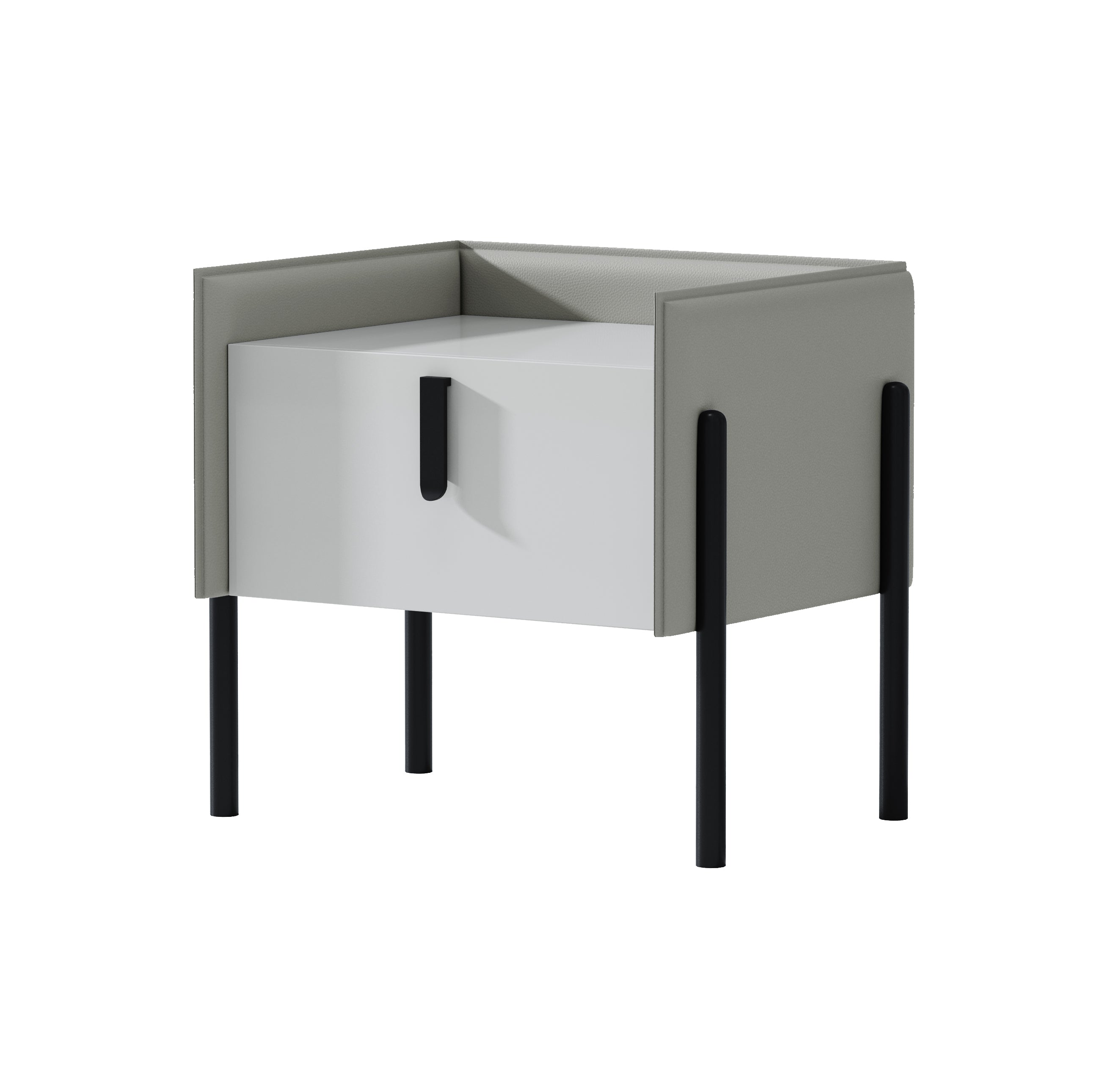 HDF+Fabrics/Leather+Metal Nightstand