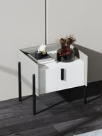 HDF+Fabrics/Leather+Metal Nightstand
