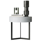 Wood Nightstand with Metal Accents