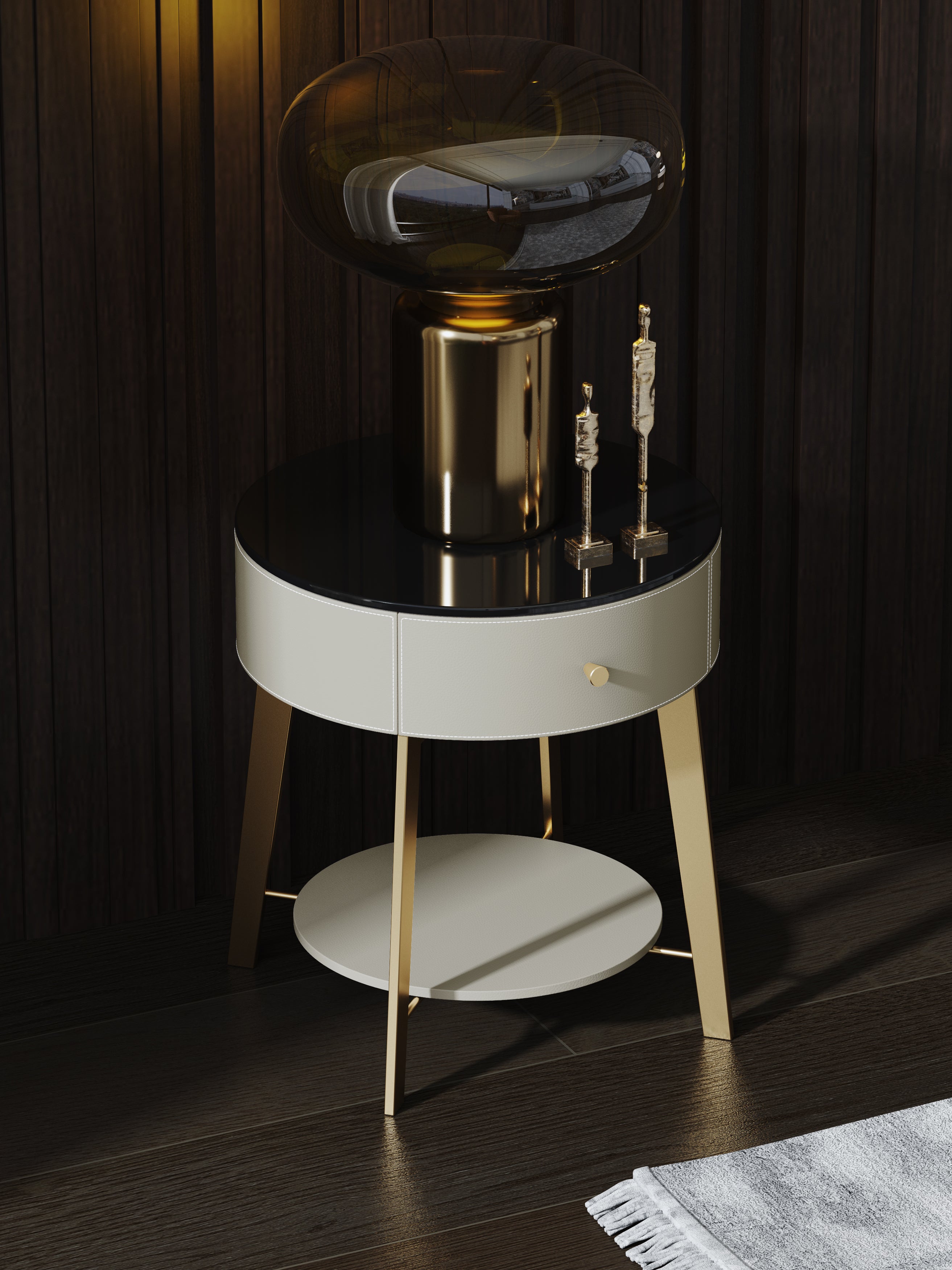 Leather+Metal Nightstand 2
