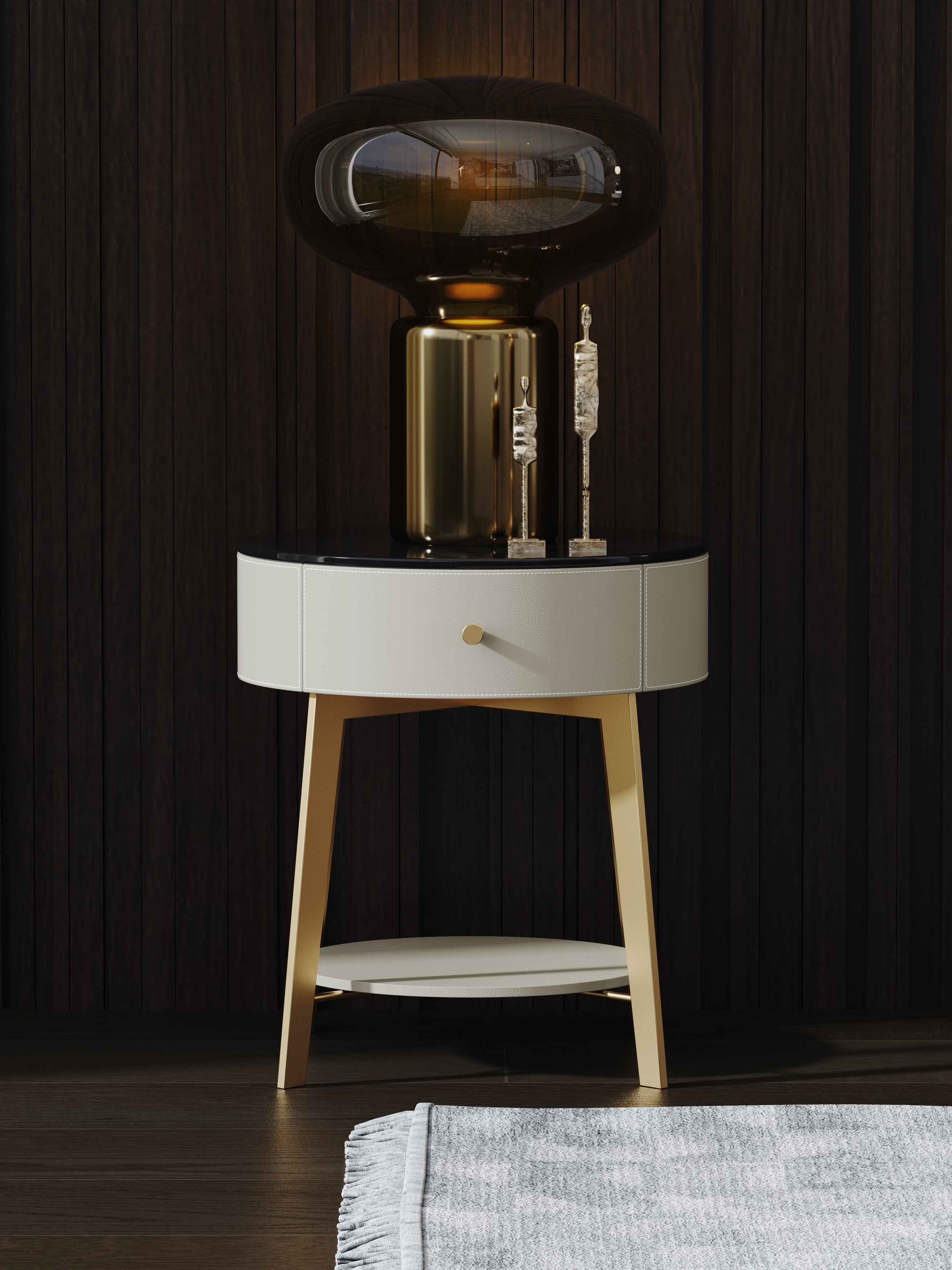 Leather+Metal Nightstand 2