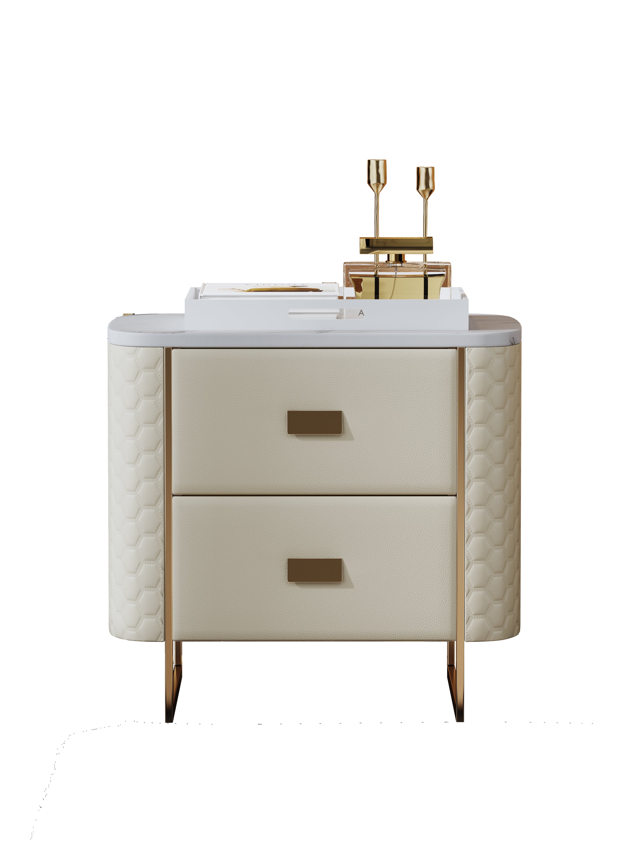 Leather+Metal Nightstand