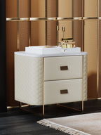 Leather+Metal Nightstand