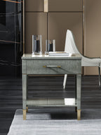 Stainless Steel+MDF+Wood+High Gloss Lacquer Nightstand