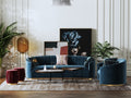 Blue Four-Piece Living Room Seating Set