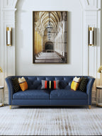 Microfiber Leather Three-Seater Sofa