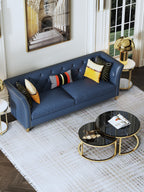 Microfiber Leather Three-Seater Sofa