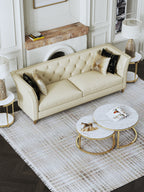 Microfiber Leather Three-Seater Sofa