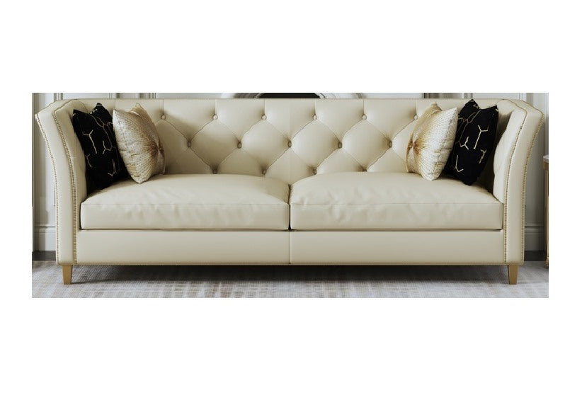 Microfiber Leather Three-Seater Sofa