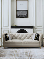 Microfiber Leather Three-Seater Sofa