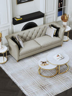 Microfiber Leather Three-Seater Sofa