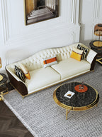 Microfiber Leather Three-Seater Sofa