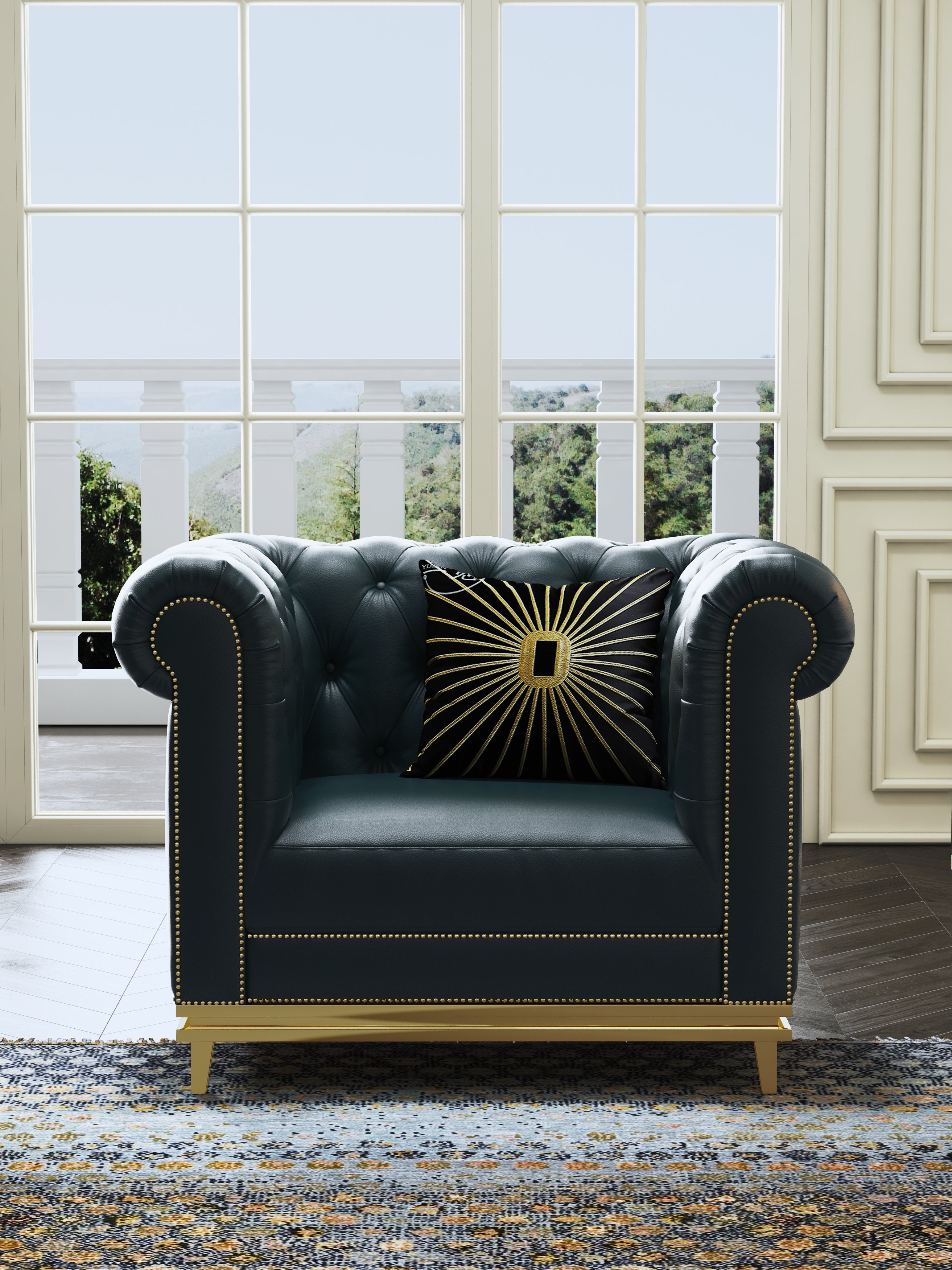 Leather One-Seater Sofa
