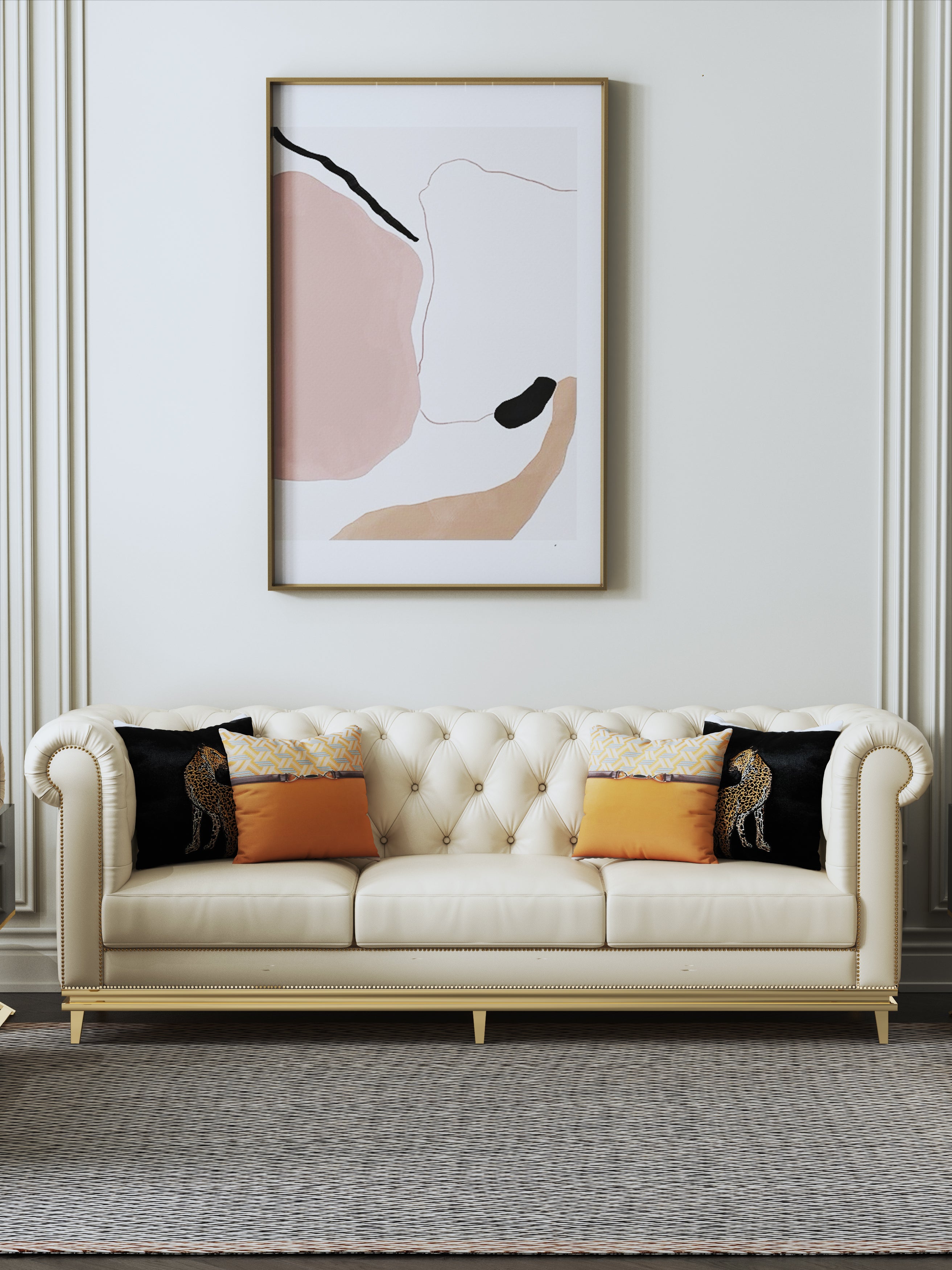 Leather Three-Seater Sofa