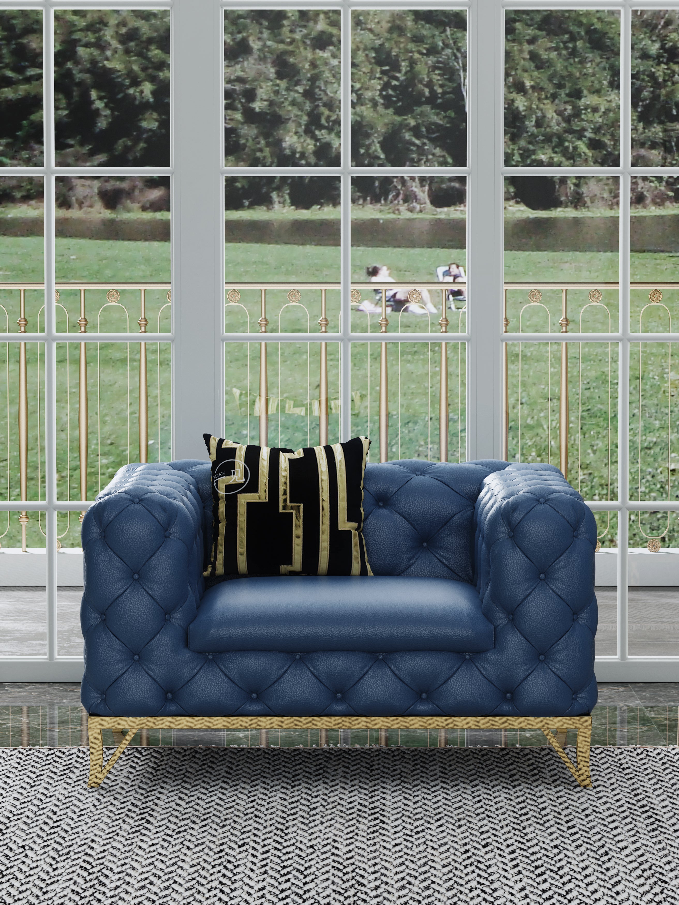 Leather One-Seater Sofa