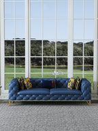 Leather Three-Seater Sofa