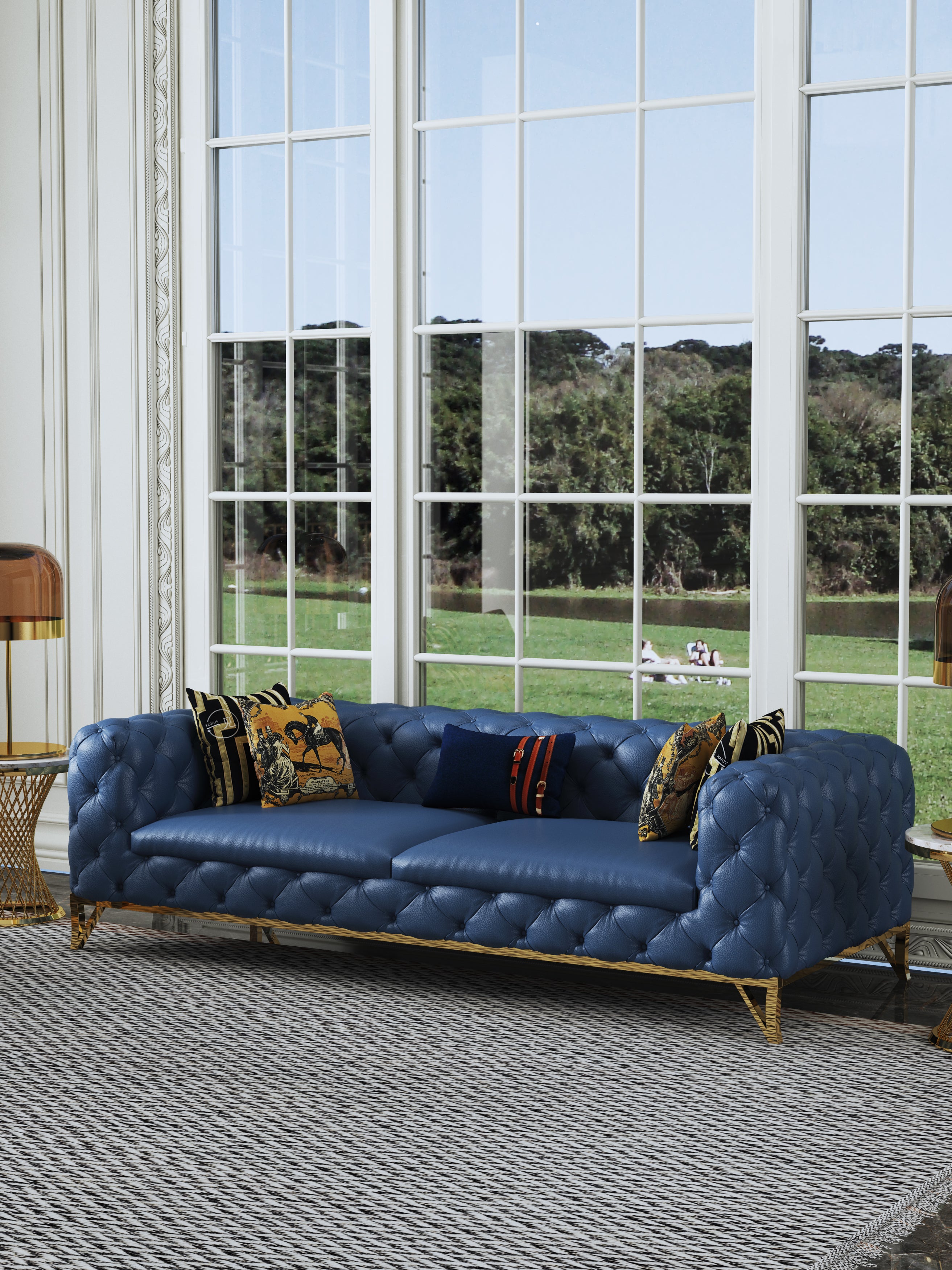 Leather Three-Seater Sofa