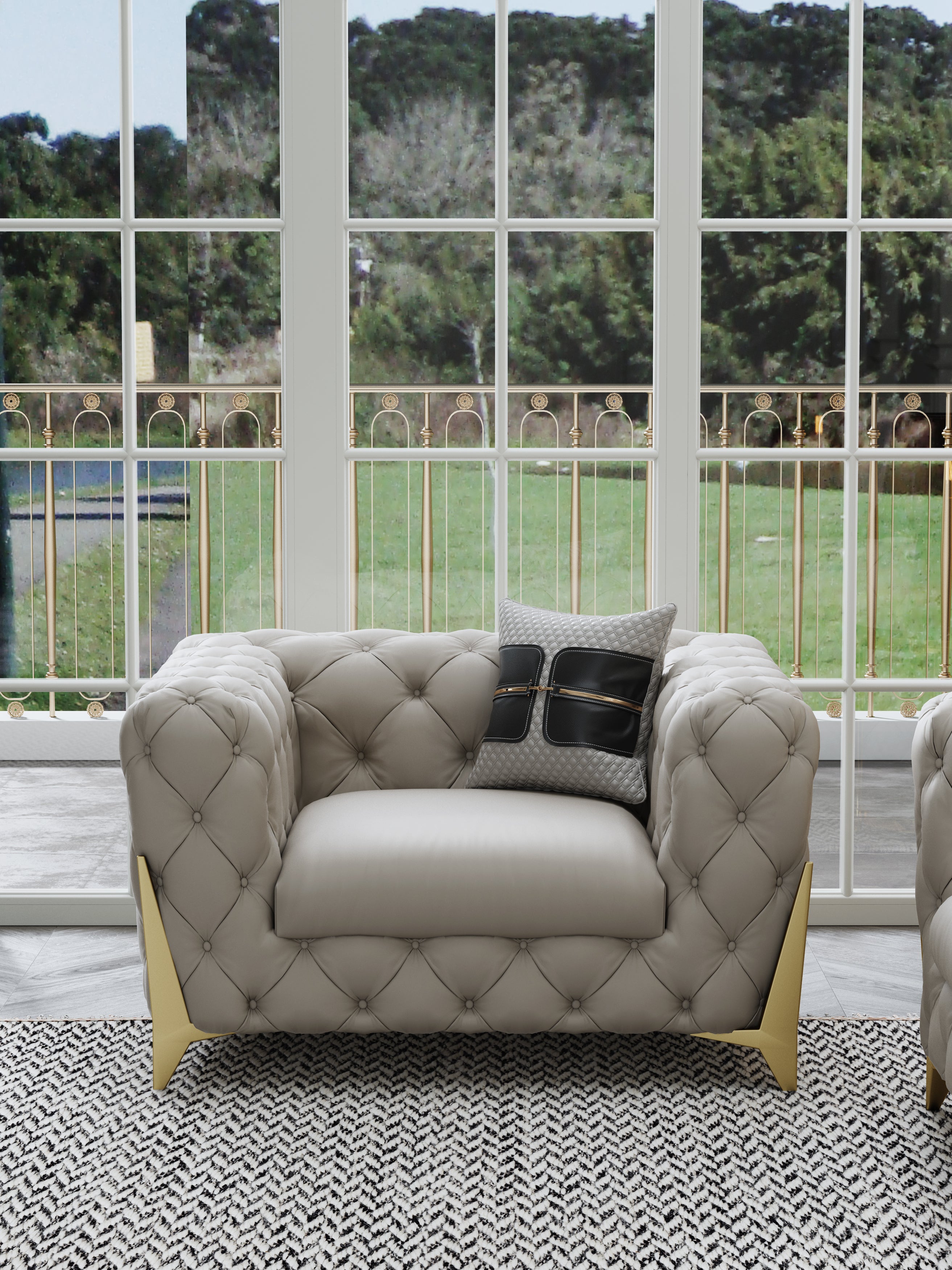 Leather One-Seater Sofa