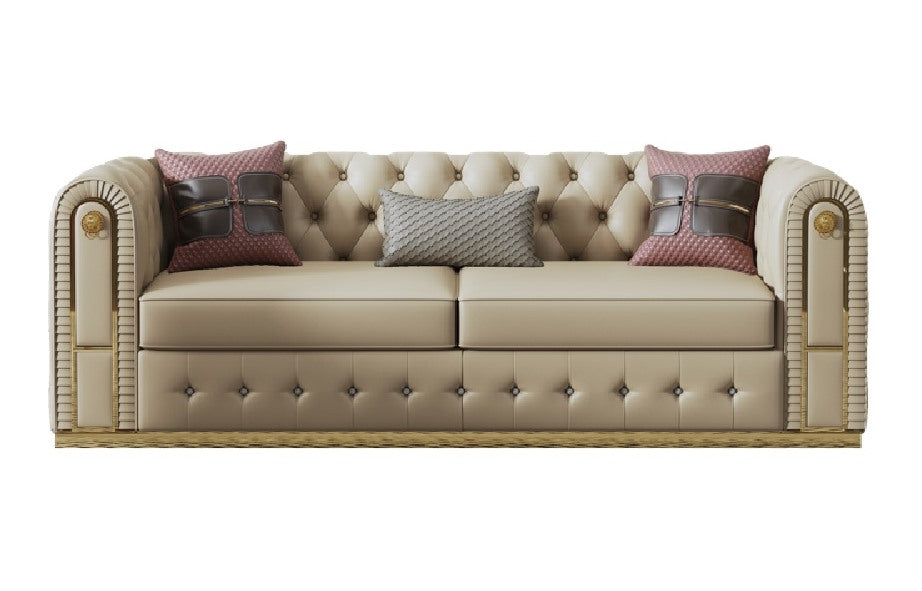 Leather Three-Seater Sofa