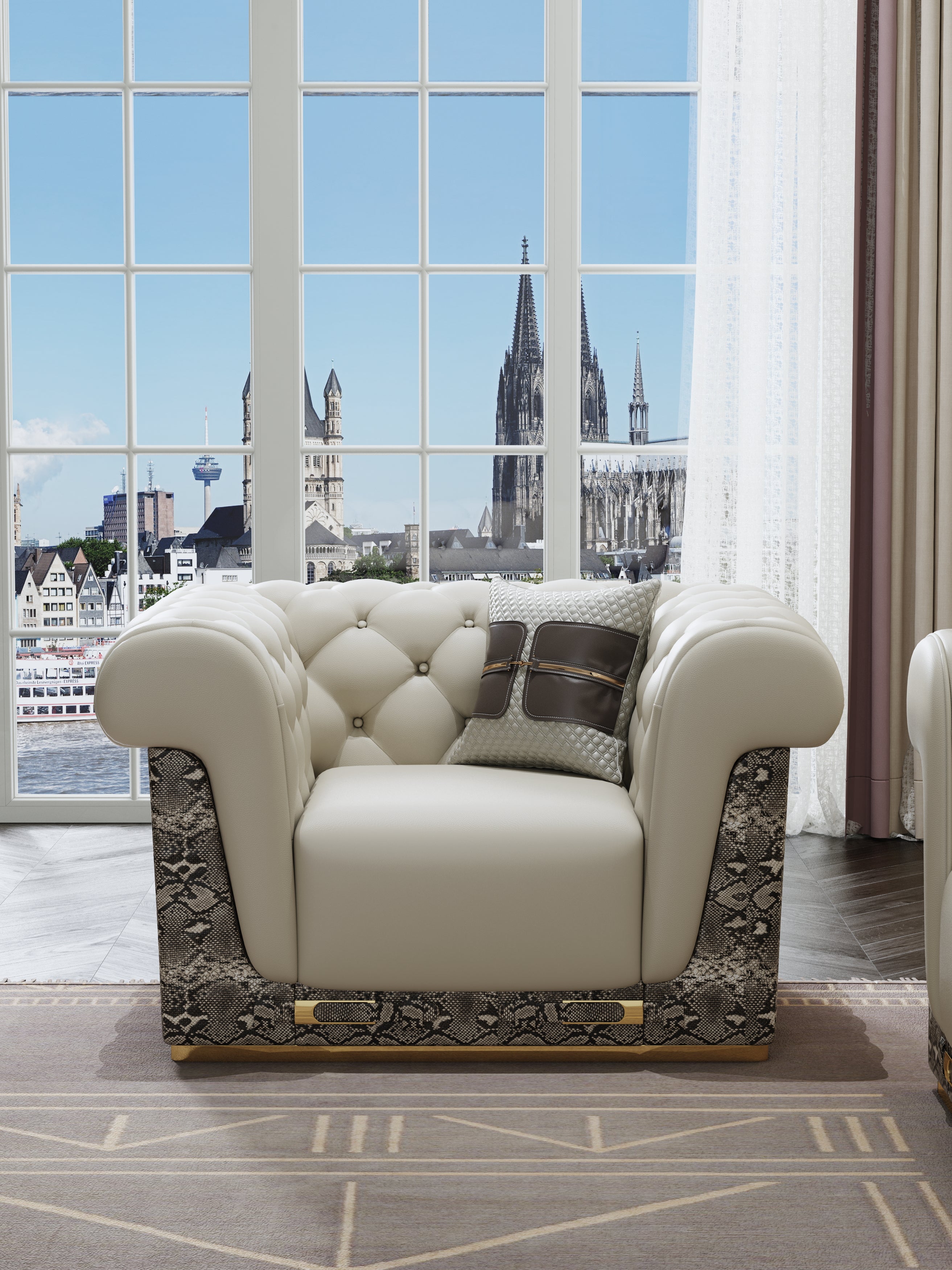 Leather One-Seater Sofa