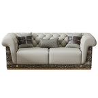 Leather Three-Seater Sofa