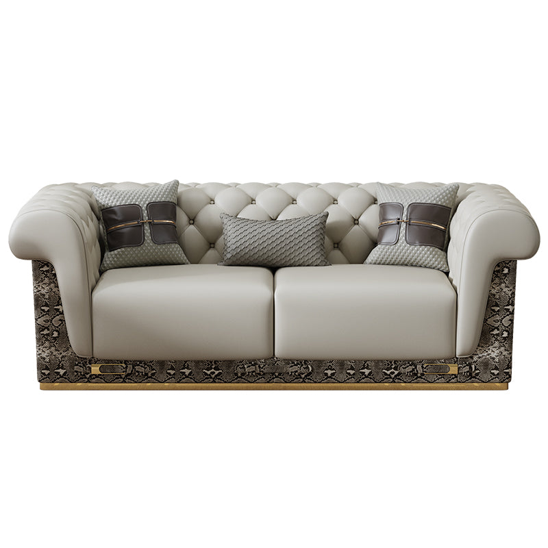 Leather Three-Seater Sofa