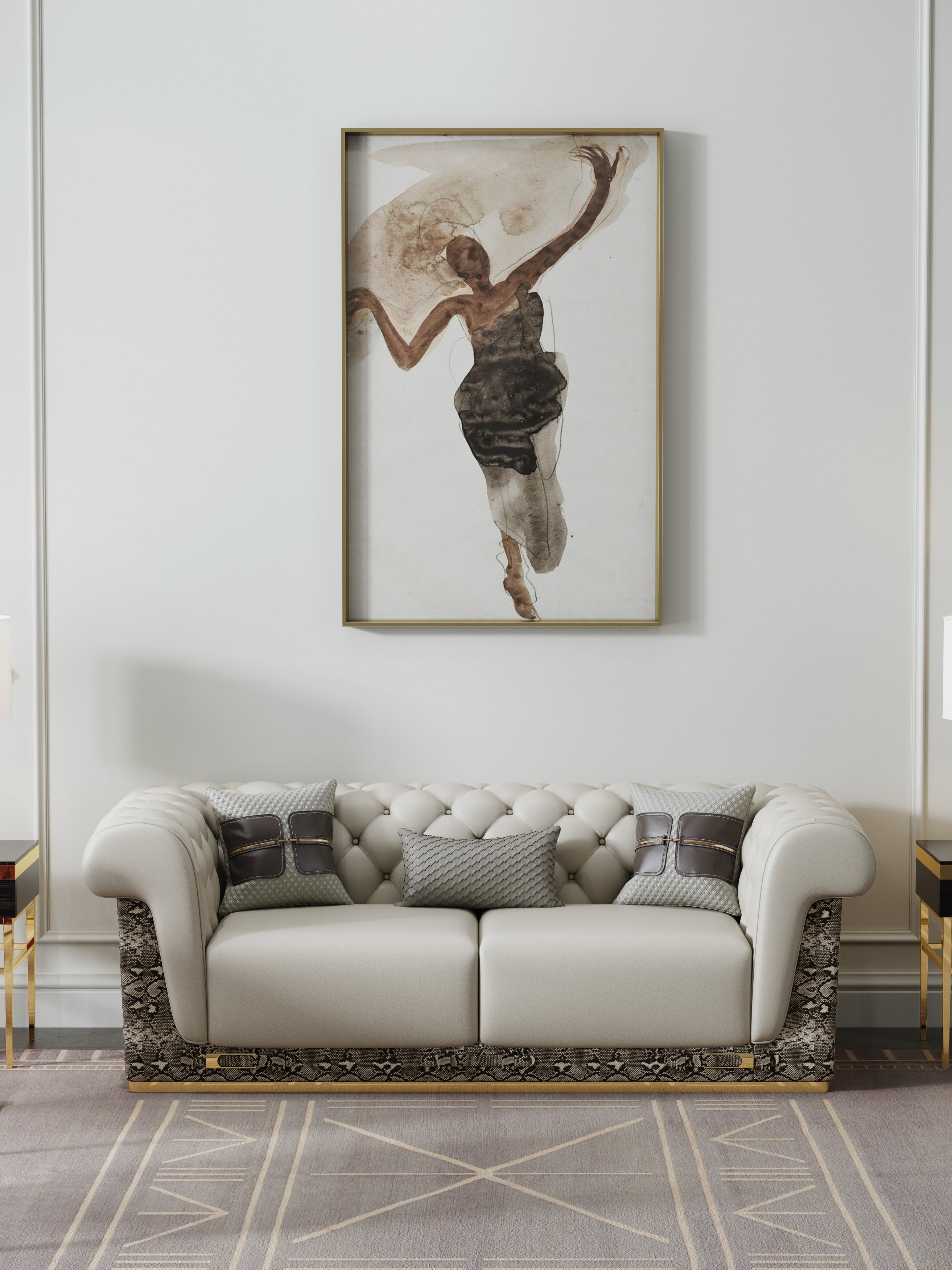 Leather Three-Seater Sofa