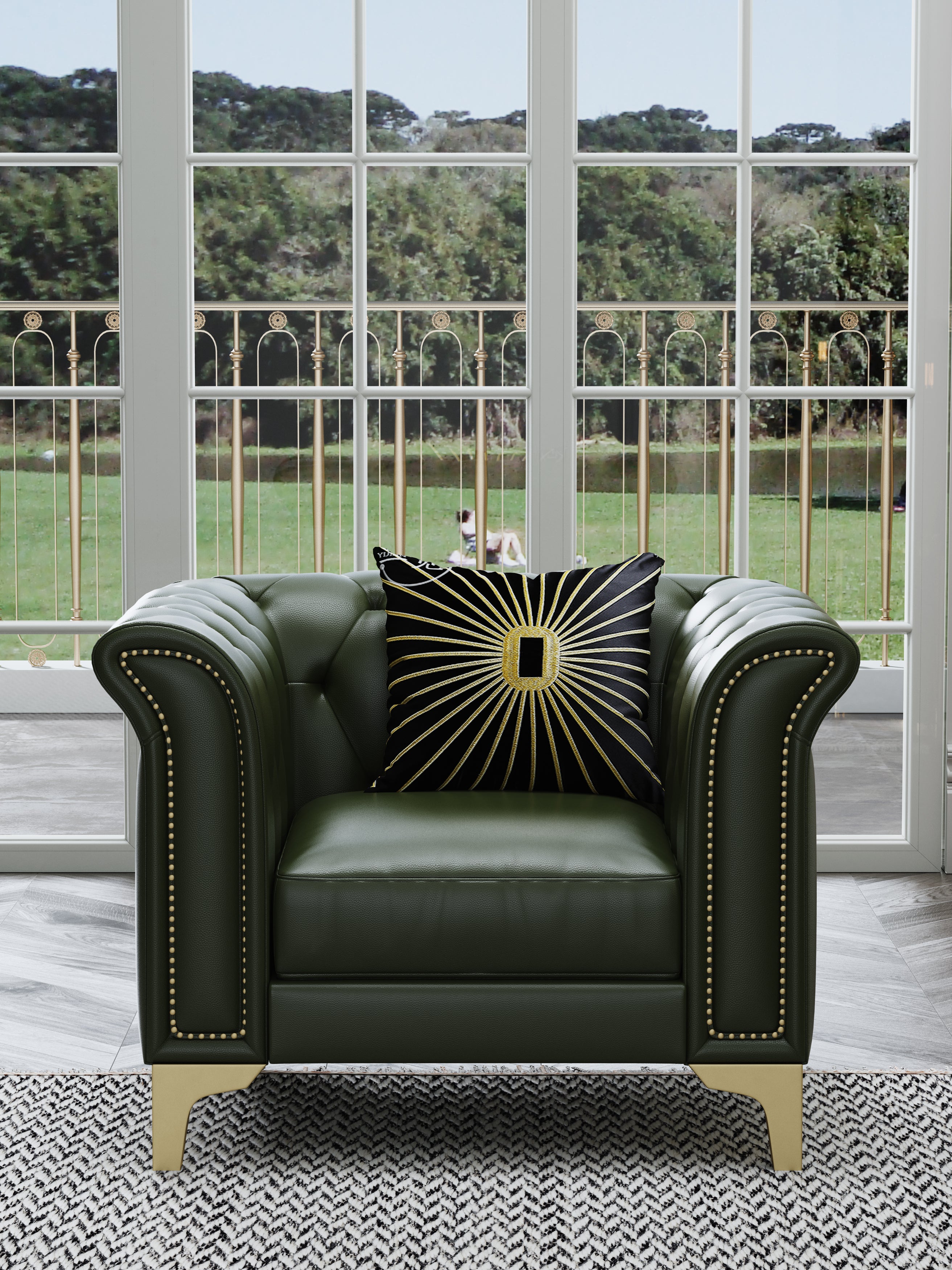 Microfiber Leather One-Seater Sofa