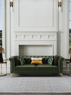 Microfiber Leather Three-Seater Sofa