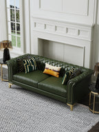Microfiber Leather Three-Seater Sofa