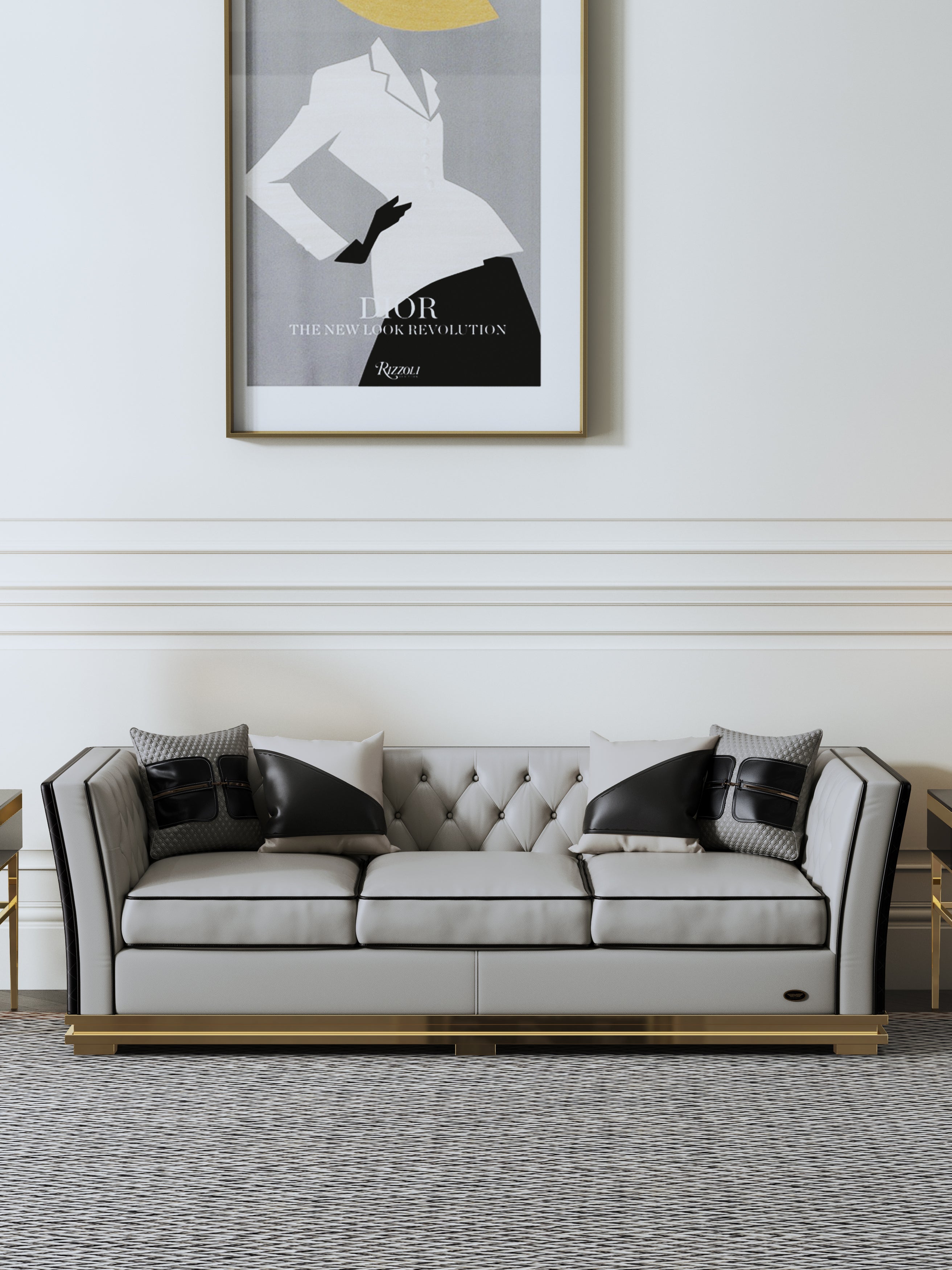 Leather Three-Seater Sofa