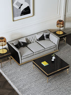 Leather Three-Seater Sofa