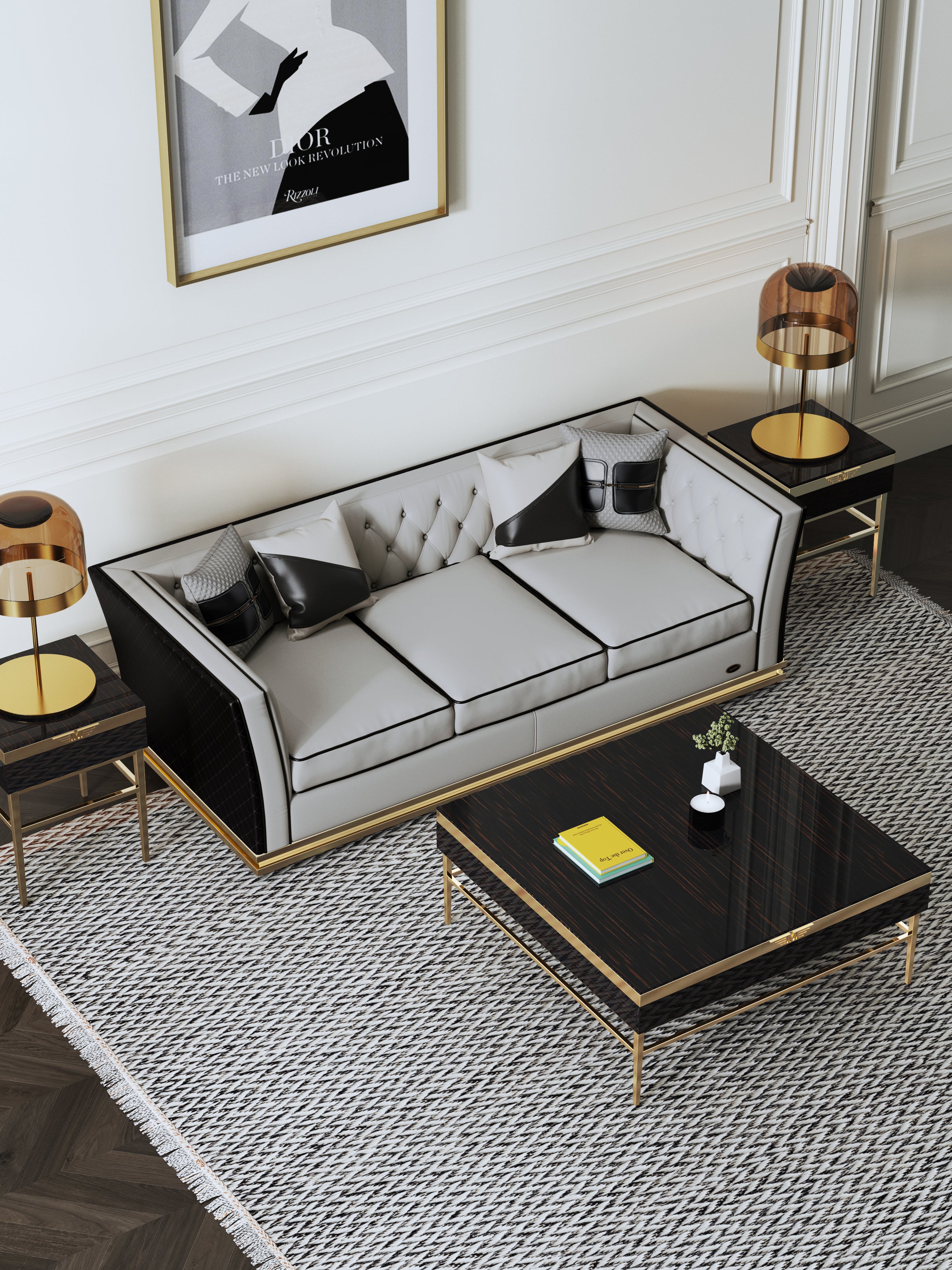 Leather Three-Seater Sofa