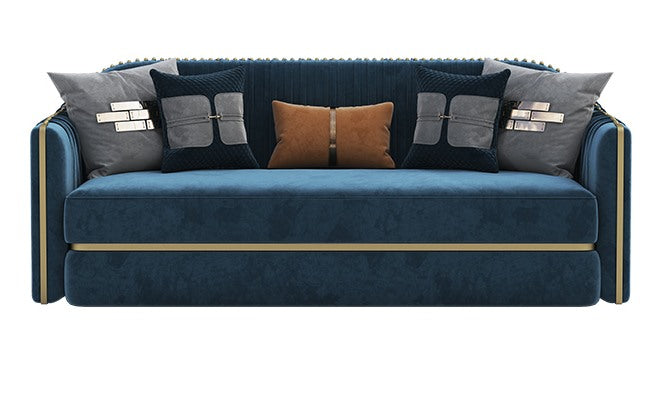Fabric-Upholstered Three-Seater Sofa