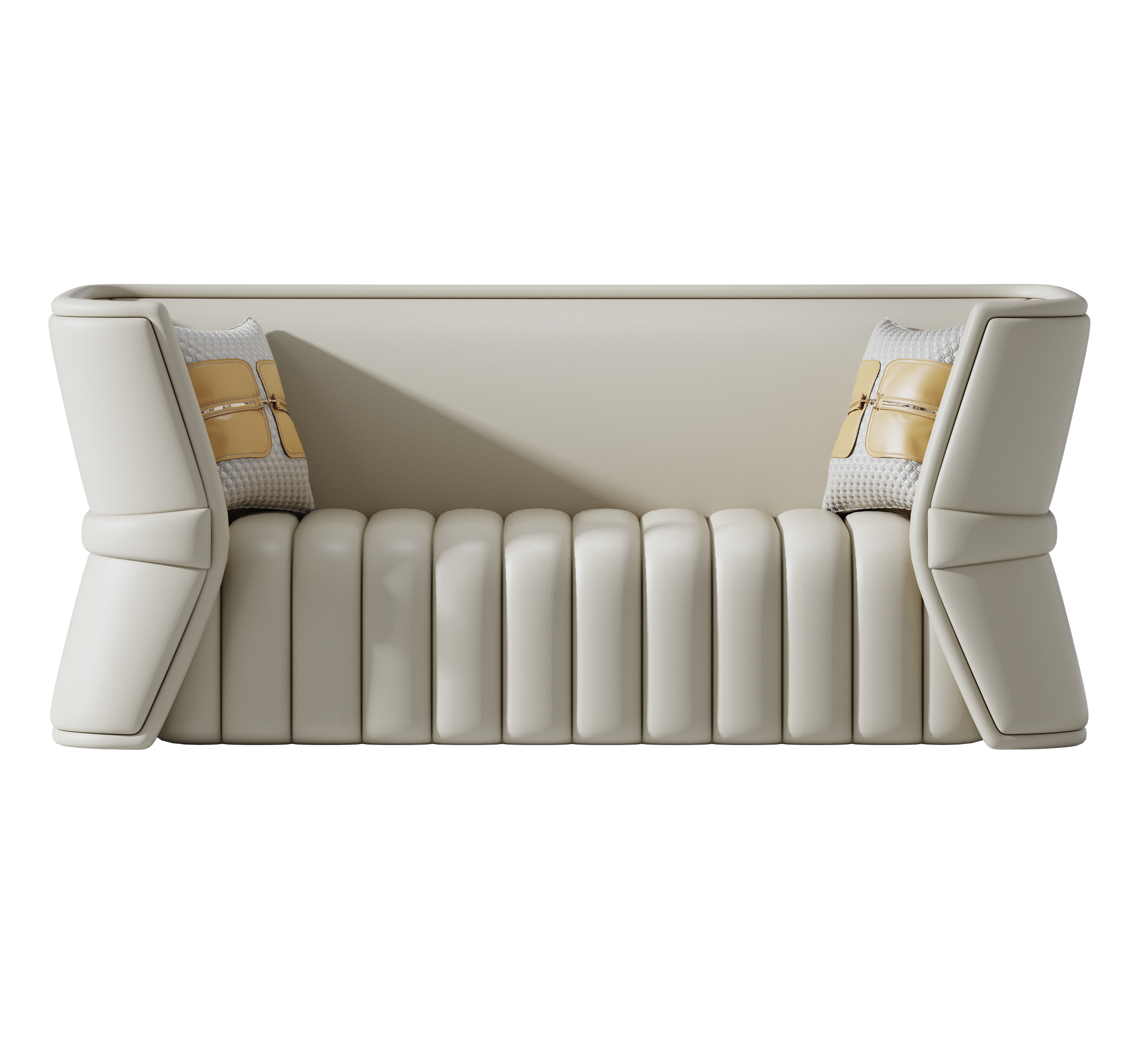 Wood frame+Leather+High Reseliency Foam Two-Seater Sofa