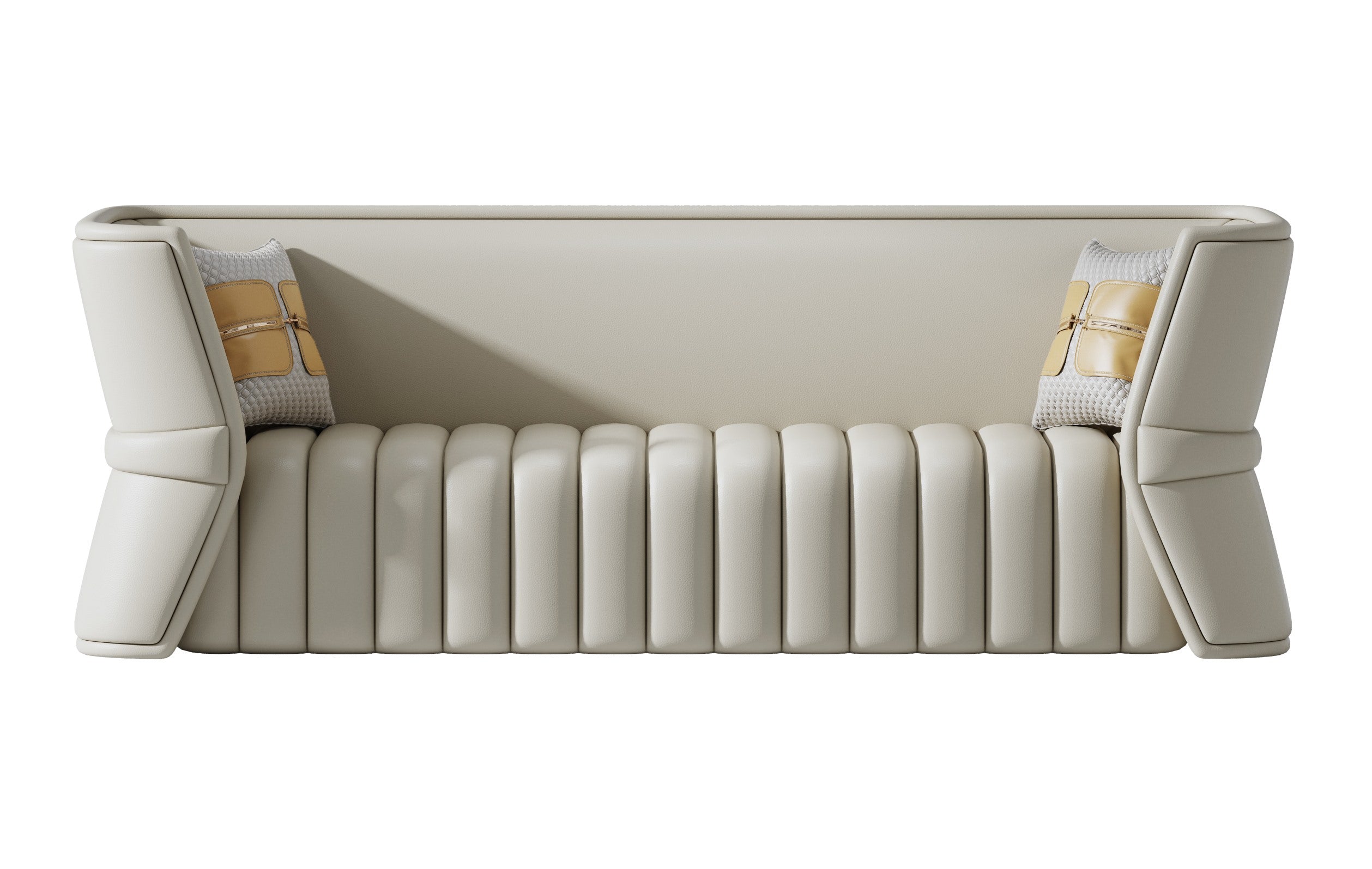 Wood frame+Leather+High Reseliency Foam Three-Seater Sofa