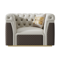 Wood frame+Leather+High Reseliency Foam+Metal One-Seater Sofa