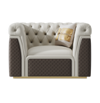 Wood frame+Leather+High Reseliency Foam+Metal One-Seater Sofa